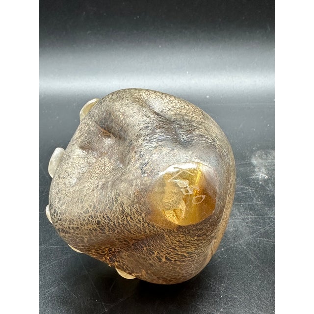 A pair of apple and strawberry fruit, made by Toso in the 1970s. Made of Murano glass with a golden texture, interrupted...