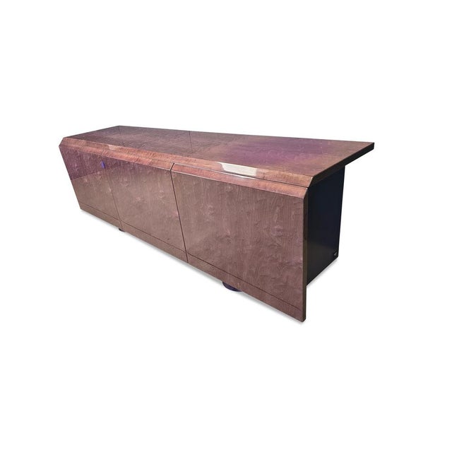Purple Burl Wood Sideboard by Giovanni Offredi for Saporiti, 1970s For Sale - Image 8 of 15