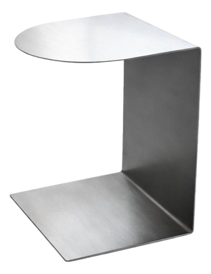C Shaped Side Table in Stainless Steel by Veliento