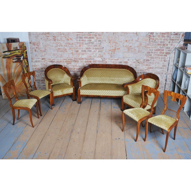 Empire Seating Set in Walnut, Austria, 1810s, Set of 3 For Sale - Image 5 of 18