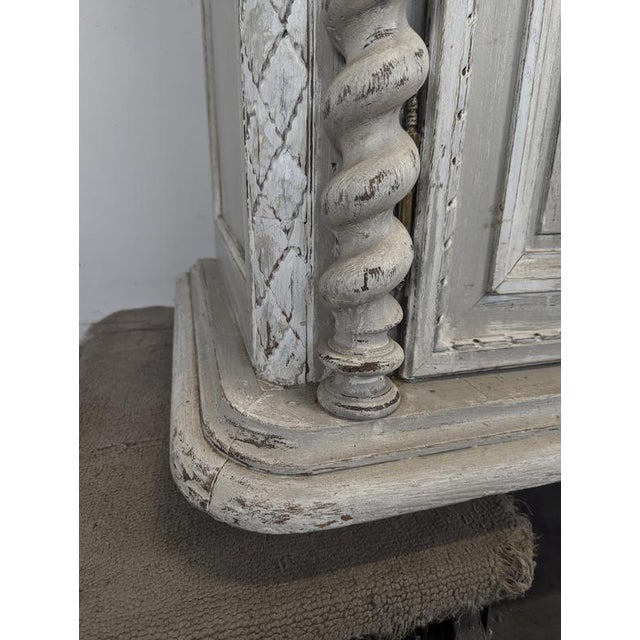 Louis XIII Buffet with Twisted Columns in Grey Oak For Sale - Image 9 of 11