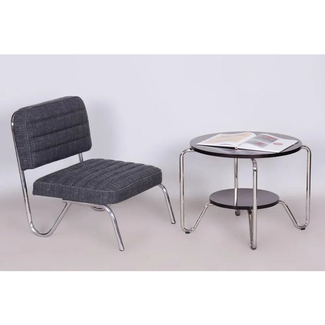 Gray Small Bauhaus Chair in Chrome, Czechia, 1940s For Sale - Image 8 of 9