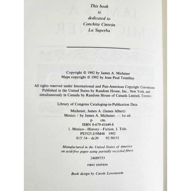 1992 First Edition Book, "Mexico", by James Michener For Sale - Image 9 of 10