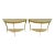 Vintage Mastercraft Style Demilune Console Tables in Gold Brass Coated Steel - A Pair For Sale
