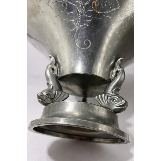 1930s Swedish Art Deco Sculptural Pewter Bowl from GAB, 1931 For Sale - Image 5 of 7
