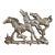 Vintage Brass Toned Galloping Horses Wall Hook Rack - Equestrian Decorative Key or Jewelry Holder For Sale