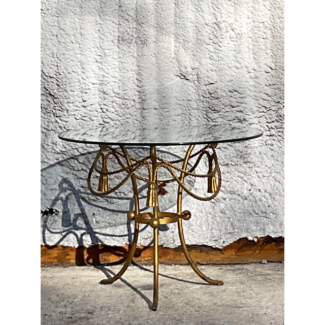 Mid 20th Century Vintage Regency Swag and Tassel Side Table For Sale - Image 5 of 6