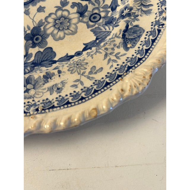 Antique English Staffordshire Blue and White Platter For Sale - Image 4 of 5