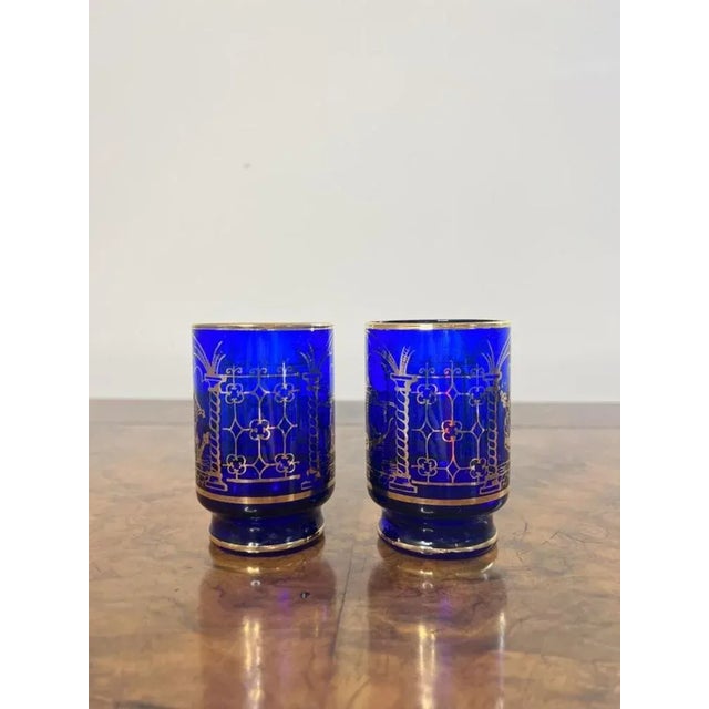 Collection of six antique glasses having six antique glasses with gold decoration. D. 1920