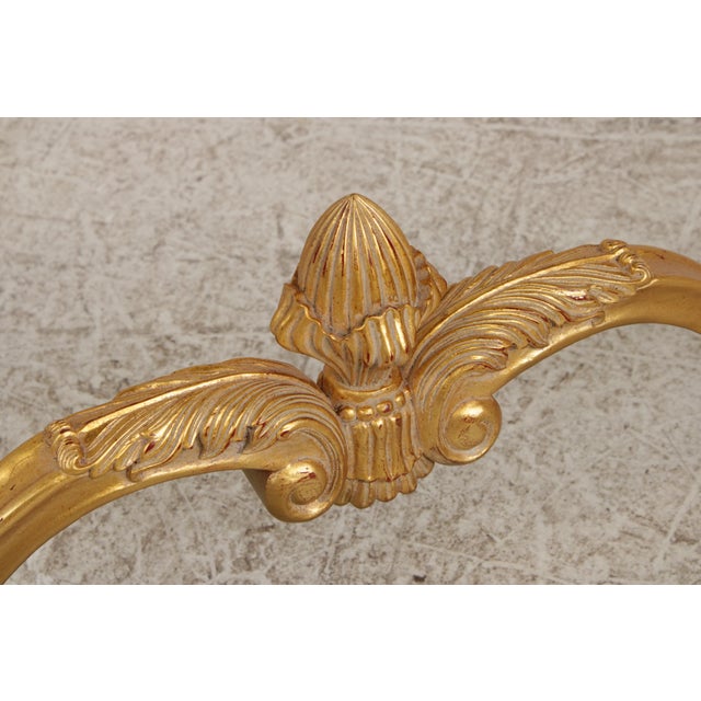 1980s Rococo Style Gilt & Gold Marble Top Console Table For Sale - Image 5 of 18