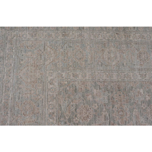 Celadon Modern Tabriz Design Rug by Keivan Woven Arts in Soft Green Tones 8'10 X 11'10 For Sale - Image 8 of 12