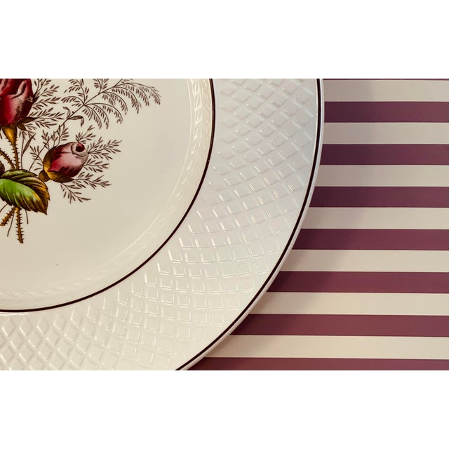 1930s Copeland Spode Mansard Red Rose Cream Bone China Dinner Plates - Set of 4 For Sale - Image 12 of 18