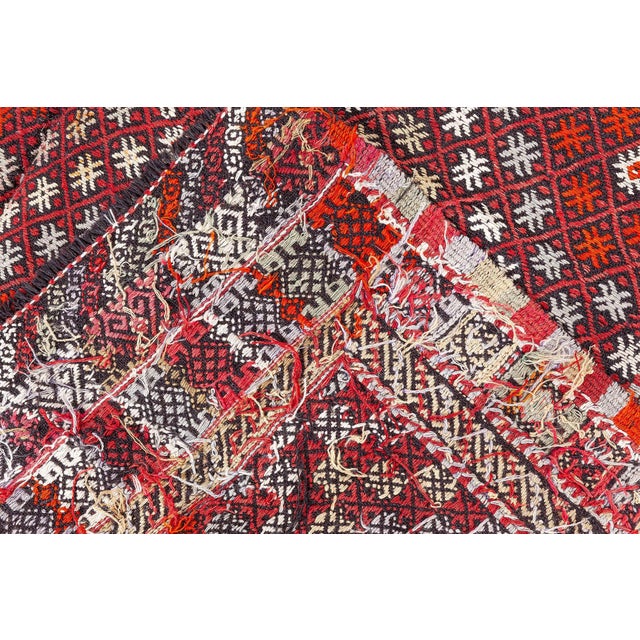 Red Doris Leslie Blau Mid-20th Century Handmade Vintage Rag Rug For Sale - Image 8 of 8