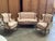 It is rare to find such a quality French salon set with the silk upholstery in such good condition. This set consists of a...