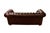 English Burgundy Leather Tufted Chesterfield Sofa For Sale - Image 3 of 6