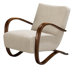 Art Deco Sheepskin H-269 Lounge Chair by Jindrich Halabala for Thonet, 1930s