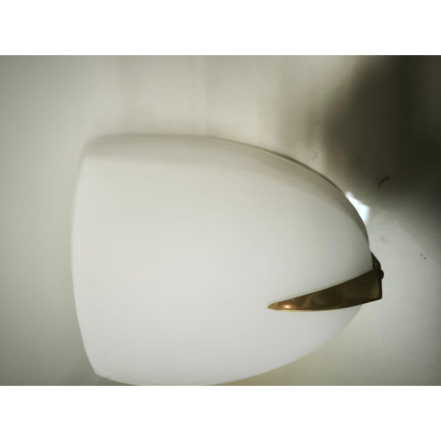 Rationalist Wall Light in White Glass, 1940s For Sale - Image 13 of 16