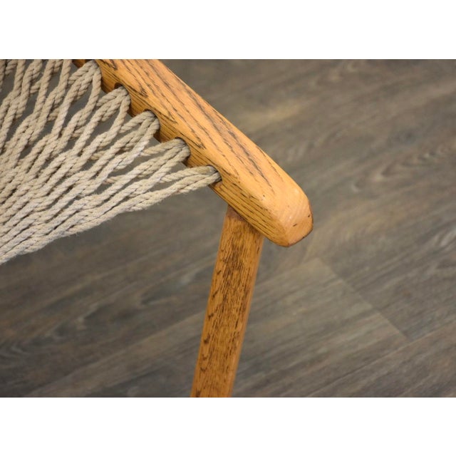 1970s Modern Oak Net Chair For Sale In Boston - Image 6 of 8