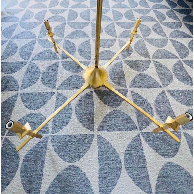 Contemporary Gilt Iron Chandelier With Four Arm Design For Sale - Image 12 of 13