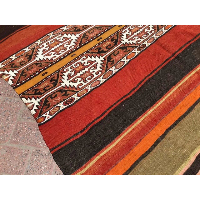 Textile Mini Sofra Kilim Rug - 54" X 64.5" For Sale - Image 7 of 11