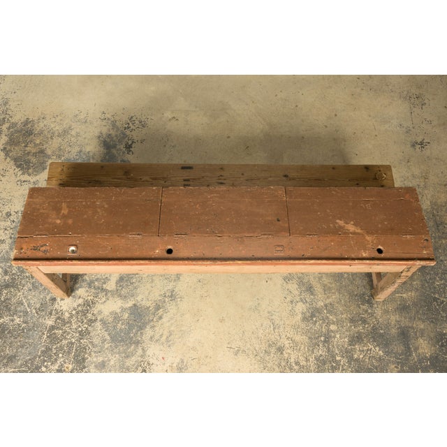 Late 19th Century French Painted School Desk With Integrated Bench For Sale - Image 14 of 18