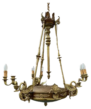 Antique Empire Gilded Bronze Chandelier