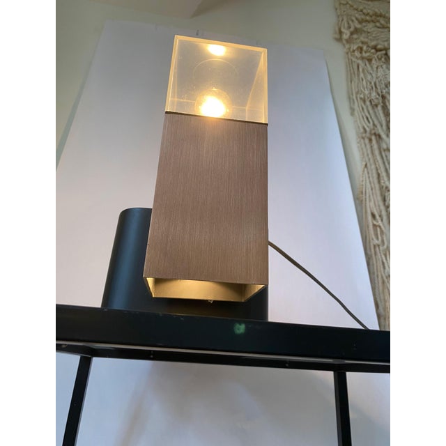 Lightolier Lightolier Cubic Sconce Dual Lights in Plexiglass and Brushed Copper – a Pair For Sale - Image 4 of 12