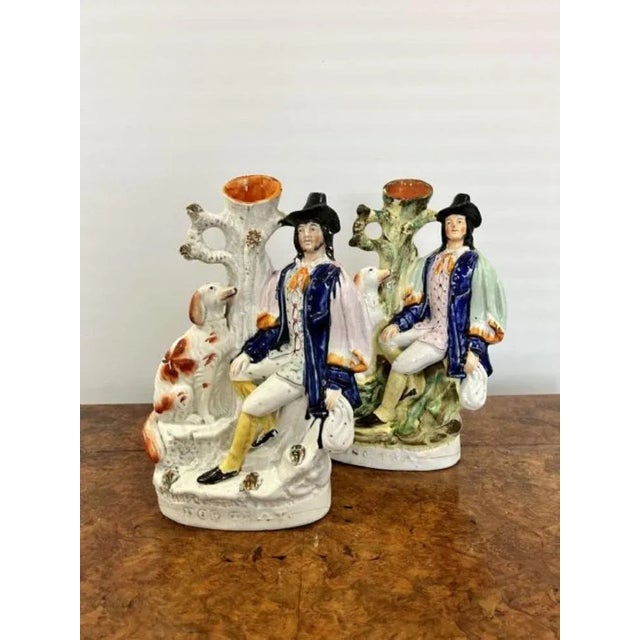 Large Victorian Staffordshire Figures, 1860s, Set of 2 For Sale - Image 3 of 6
