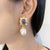 Byzantine Bochic "Capri" Vintage Sapphire, Topaz & Pearl Earrings Set In 18K Gold & Silver, A Pair For Sale - Image 3 of 18