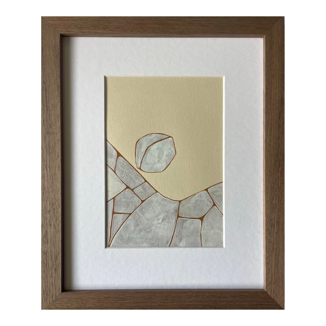 2026 "Terra Di Siena" Contemporary Abstract Painting on Cotton Paper by Artist r.k. Red For Sale