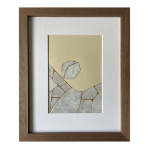 2026 "Terra Di Siena" Contemporary Abstract Painting on Cotton Paper by Artist r.k. Red