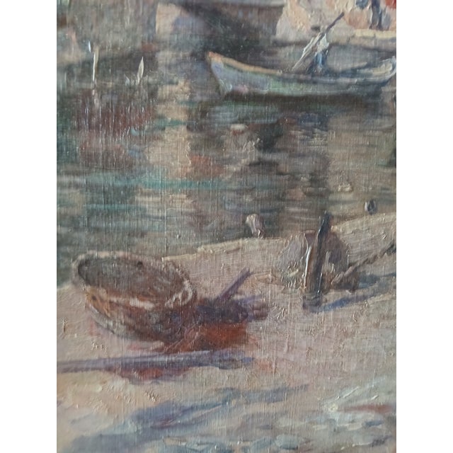 1900 - 1909 Paul Henri Simons, French, 1865-1932 Listed Artist Venice Canal Oil on Canvas For Sale - Image 5 of 7