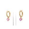 0.73 cts Natural heart pink sapphire and 0.12 cts diamond earrings in 18k gold For Sale In New York - Image 6 of 18