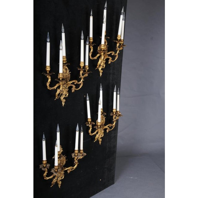 Vintage Rococo Bronze Sconces, Set of 4 For Sale - Image 10 of 14