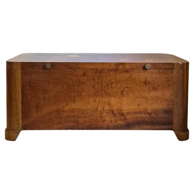Swedish Modern Blanket Chest or Coffee Table with Marine Intarsia Decor, 1940s For Sale - Image 17 of 17