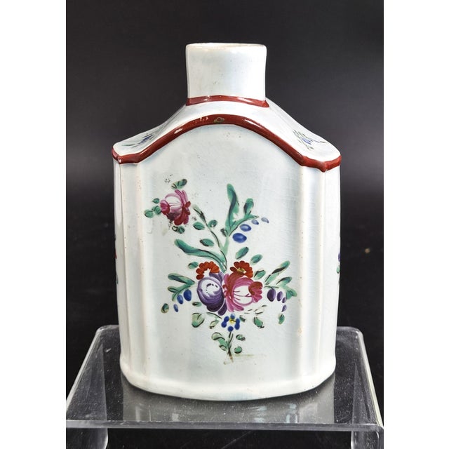 Tea Canister with Floral Enamels Double Mark from Leeds Pottery, 1780 For Sale - Image 9 of 9