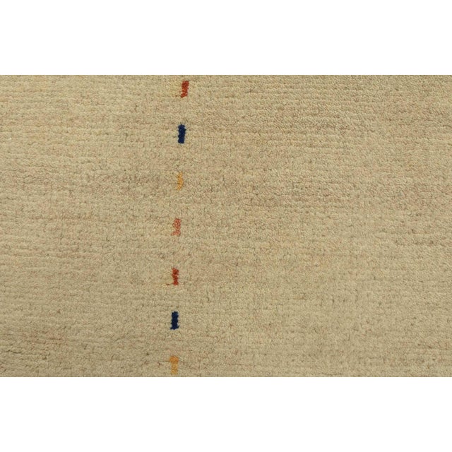 Gabbeh Rug 5’5” X 7’11” Beige Wool Contemporary Hand-Knotted Carpet For Sale - Image 9 of 14