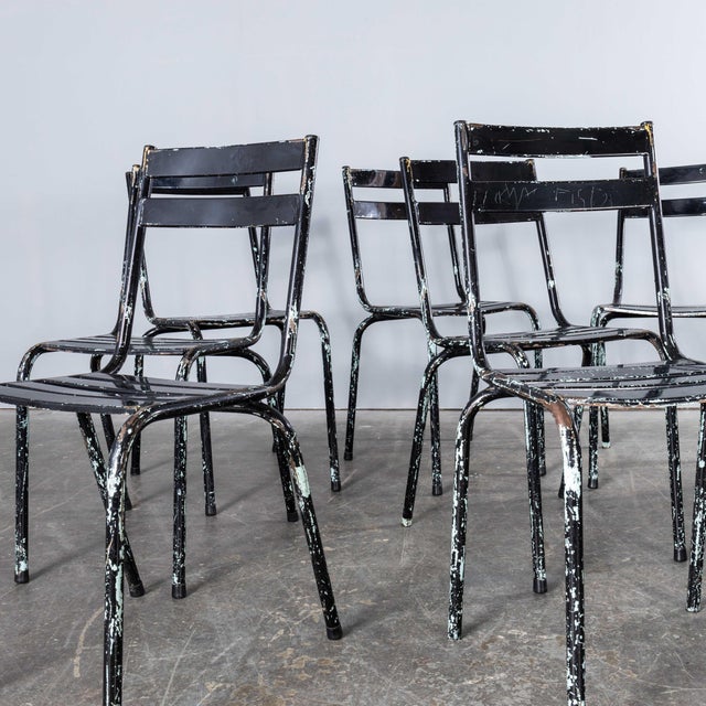 French Artprog Sky Black Metal Stacking Outdoor Chair from Tolix, 1950s For Sale - Image 11 of 13