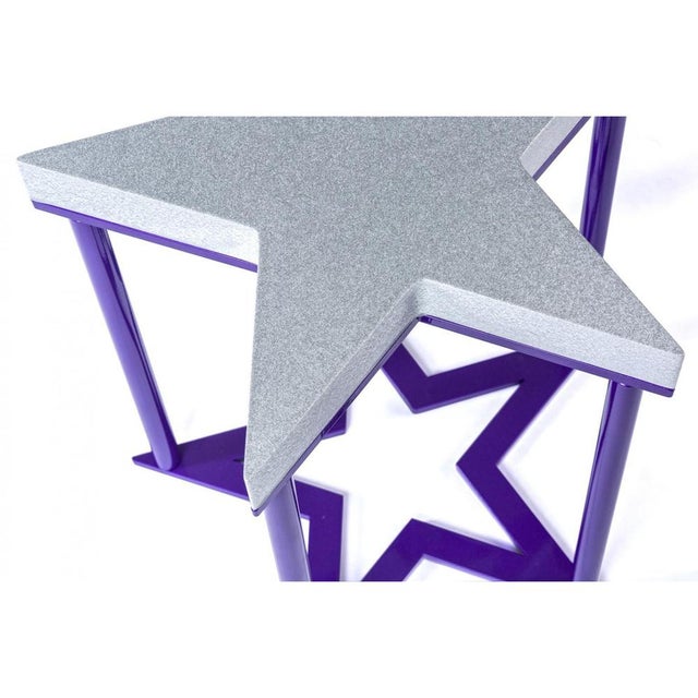 Metal Galactica Star Decorative Stool in Powder-Coated Aluminum by Altreforme For Sale - Image 7 of 9
