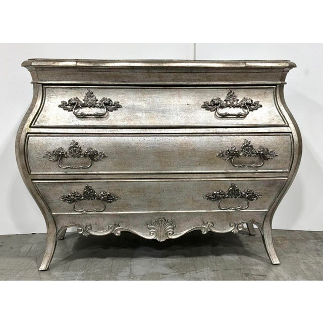 Original retail $5920, stylish Hooker Traditional Antique Silver Sanctuary Nightstands Pair, three drawers showroom floor...