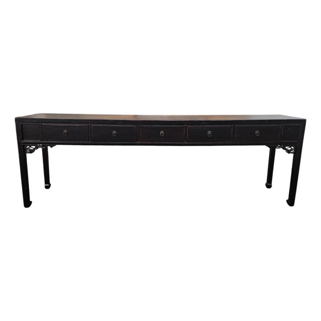 19th Century 104" Long 5 Drawer Console Table For Sale