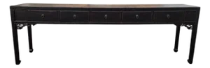 19th Century 104" Long 5 Drawer Console Table