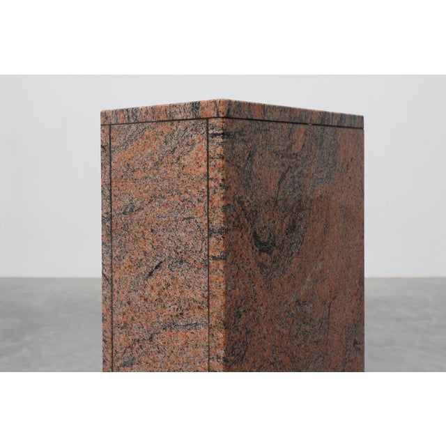 Stone Rectangular Red Granite Pedestal, Belgium, 1920s For Sale - Image 7 of 14