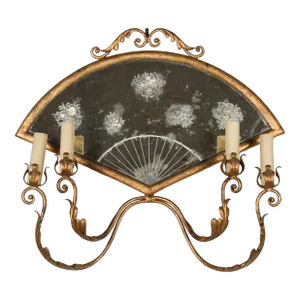 Italian Gilt Tôle Mirrored Sconce