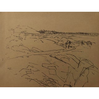 1940s Coastal Landscape Drawing For Sale