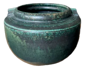 Signed Hand-Thrown Studio Pottery Vase With Verdigris Glaze | Brutalist / Axel Salto–Inspired | Dated 2008