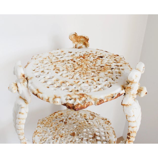 Antique French Tiered Cast Iron Garden Plant Stand For Sale - Image 4 of 7