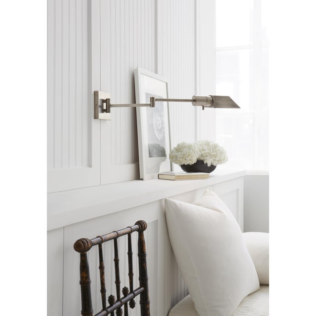 Transitional Visual Comfort Signature Studio Swing Arm Wall Light in Antique Nickel For Sale - Image 3 of 5