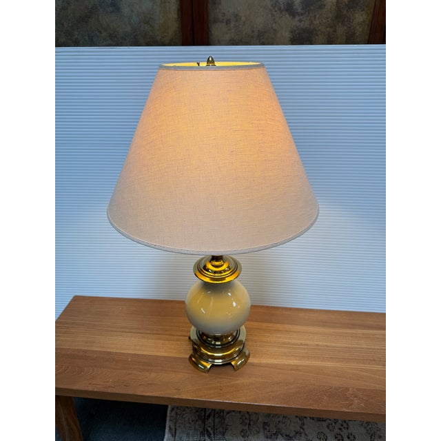 Design Plus Gallery presents a Table Lamp in the Style of Stiffel. The table lamp features a heavy brass base reminiscent...
