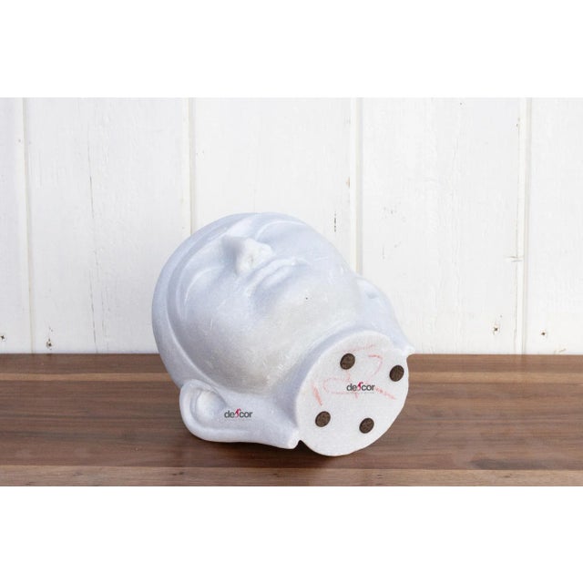 Stone Pure White Marble Buddha Head For Sale - Image 7 of 9